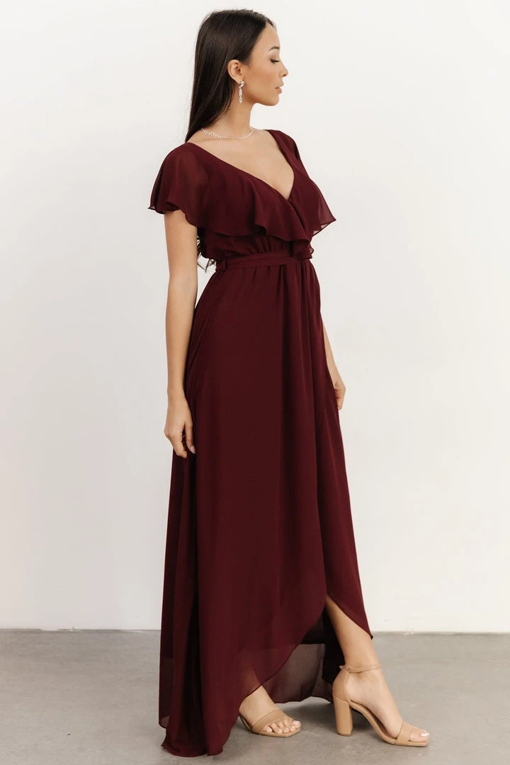 BB Custom Dresses Katya Ruffle Maxi Dress | Mulberry 6 BB Custom Dresses Katya Ruffle Maxi Dress | Mulberry