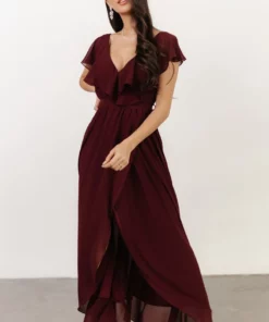 BB Custom Dresses Katya Ruffle Maxi Dress | Mulberry 18 BB Custom Dresses Katya Ruffle Maxi Dress | Mulberry
