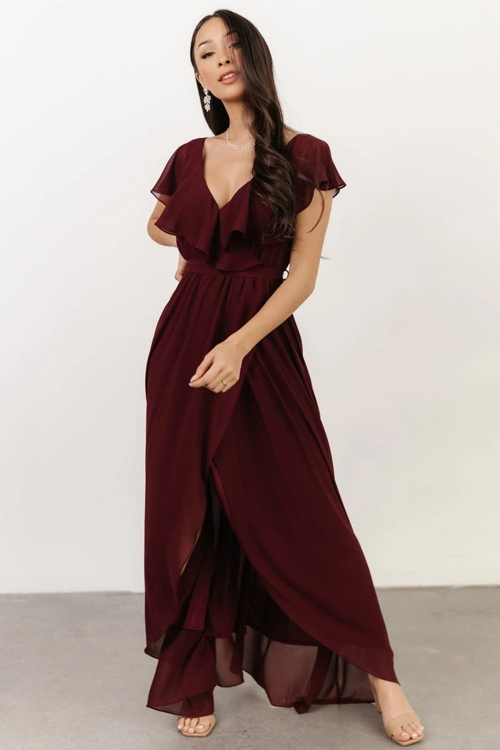 BB Custom Dresses Katya Ruffle Maxi Dress | Mulberry 5 BB Custom Dresses Katya Ruffle Maxi Dress | Mulberry
