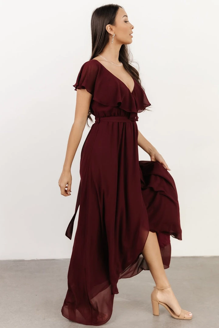 BB Custom Dresses Katya Ruffle Maxi Dress | Mulberry 9 BB Custom Dresses Katya Ruffle Maxi Dress | Mulberry