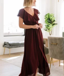 BB Custom Dresses Katya Ruffle Maxi Dress | Mulberry 26 BB Custom Dresses Katya Ruffle Maxi Dress | Mulberry