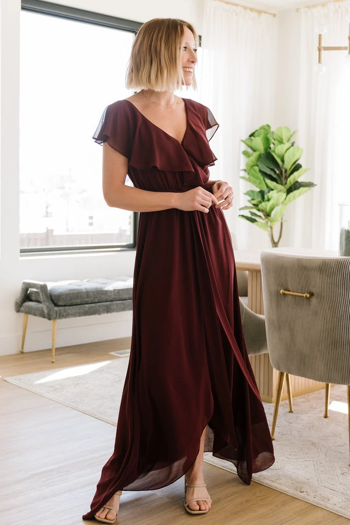 BB Custom Dresses Katya Ruffle Maxi Dress | Mulberry 13 BB Custom Dresses Katya Ruffle Maxi Dress | Mulberry