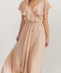 BB Custom Katya Ruffle Maxi Dress | Natural