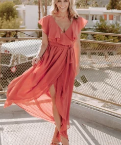 BB Custom Dresses Katya Ruffle Maxi Dress | Rosewood 39 BB Custom Dresses Katya Ruffle Maxi Dress | Rosewood