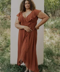 BB Custom Katya Ruffle Maxi Dress | Rust Dresses