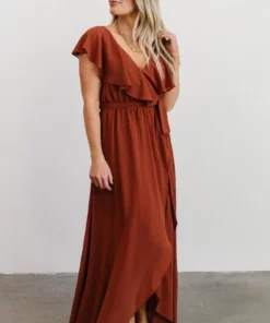 BB Custom Katya Ruffle Maxi Dress | Rust Dresses