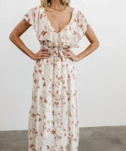 BB Custom Katya Ruffle Maxi Dress | Rust Print