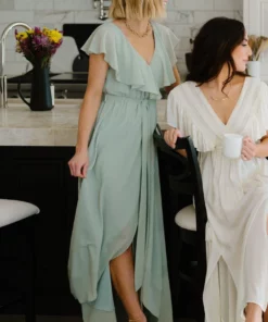 BB Custom Katya Ruffle Maxi Dress | Sage Dresses