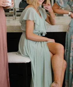 BB Custom Katya Ruffle Maxi Dress | Sage Dresses