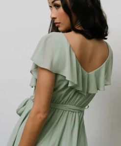 BB Custom Katya Ruffle Maxi Dress | Sage Dresses