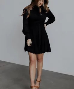 IL Kayla Dotted Mini Dress | Black