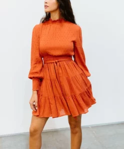 IL Kayla Dotted Mini Dress | Rust 16 IL Kayla Dotted Mini Dress | Rust