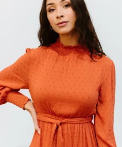 IL Kayla Dotted Mini Dress | Rust 13 IL Kayla Dotted Mini Dress | Rust