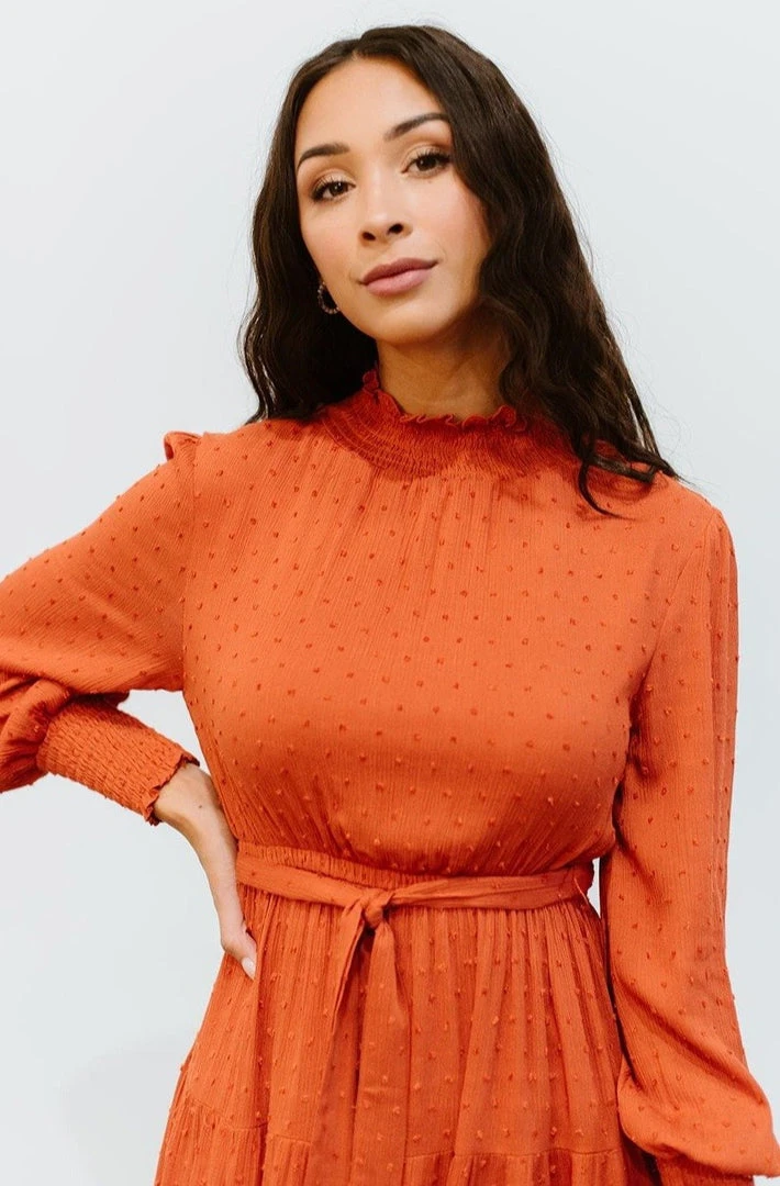 IL Kayla Dotted Mini Dress | Rust 5 IL Kayla Dotted Mini Dress | Rust