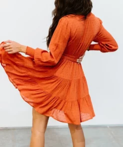 IL Kayla Dotted Mini Dress | Rust 15 IL Kayla Dotted Mini Dress | Rust