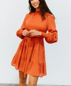 IL Kayla Dotted Mini Dress | Rust 11 IL Kayla Dotted Mini Dress | Rust