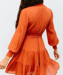 IL Kayla Dotted Mini Dress | Rust 14 IL Kayla Dotted Mini Dress | Rust