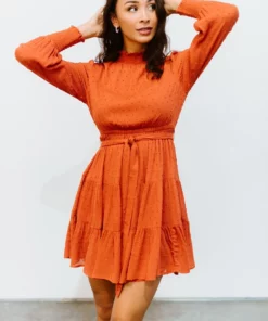 IL Kayla Dotted Mini Dress | Rust 17 IL Kayla Dotted Mini Dress | Rust