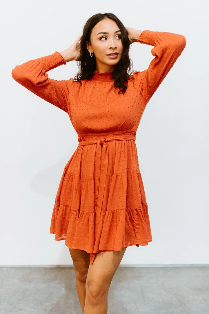 IL Kayla Dotted Mini Dress | Rust 9 IL Kayla Dotted Mini Dress | Rust