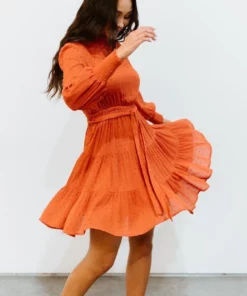 IL Kayla Dotted Mini Dress | Rust 12 IL Kayla Dotted Mini Dress | Rust