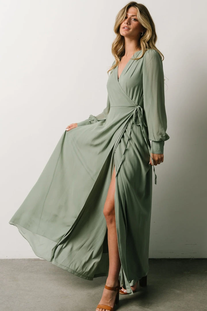 Soi Dresses Kelsey Wrap Dress | Dusty Sage 2 Soi Dresses Kelsey Wrap Dress | Dusty Sage