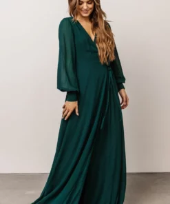 Soi Kelsey Wrap Dress | Emerald 11 Soi Kelsey Wrap Dress | Emerald
