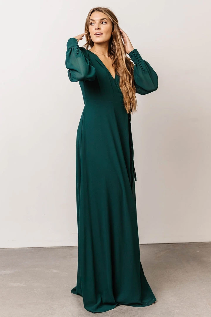 Soi Kelsey Wrap Dress | Emerald 2 Soi Kelsey Wrap Dress | Emerald