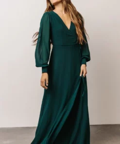 Soi Kelsey Wrap Dress | Emerald 8 Soi Kelsey Wrap Dress | Emerald
