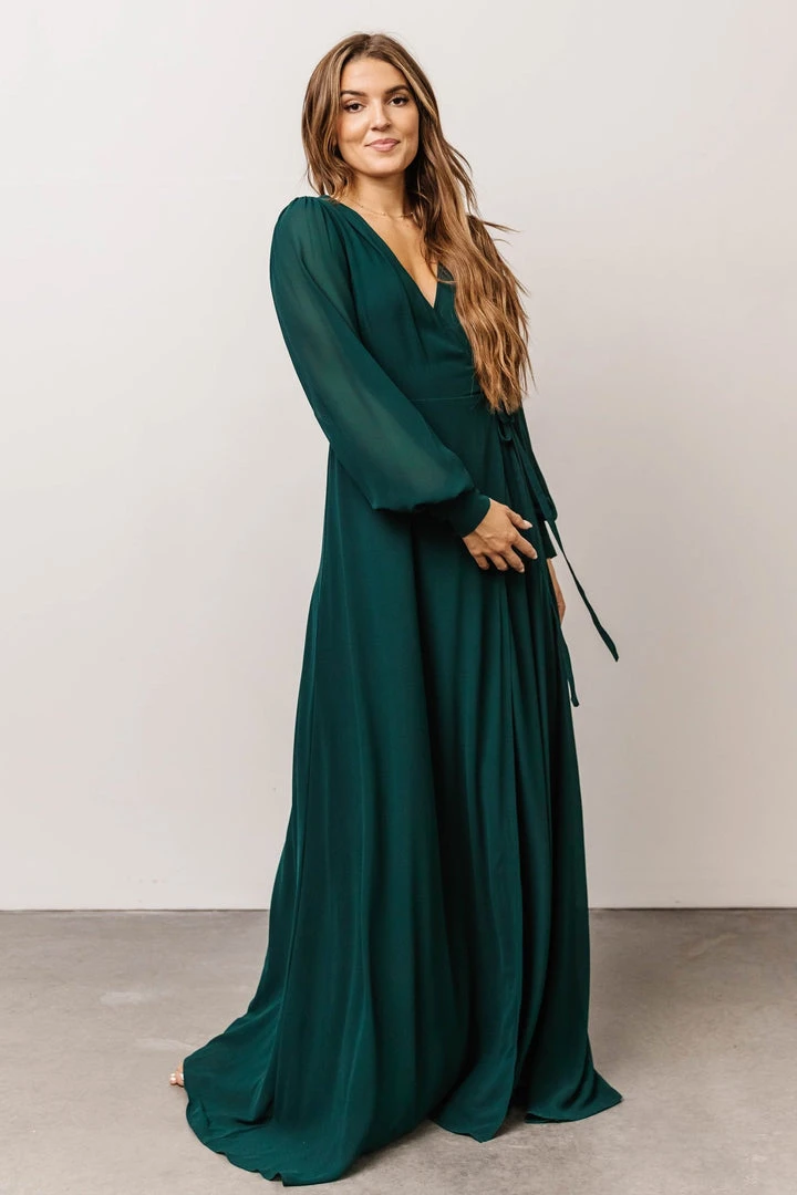 Soi Kelsey Wrap Dress | Emerald 5 Soi Kelsey Wrap Dress | Emerald