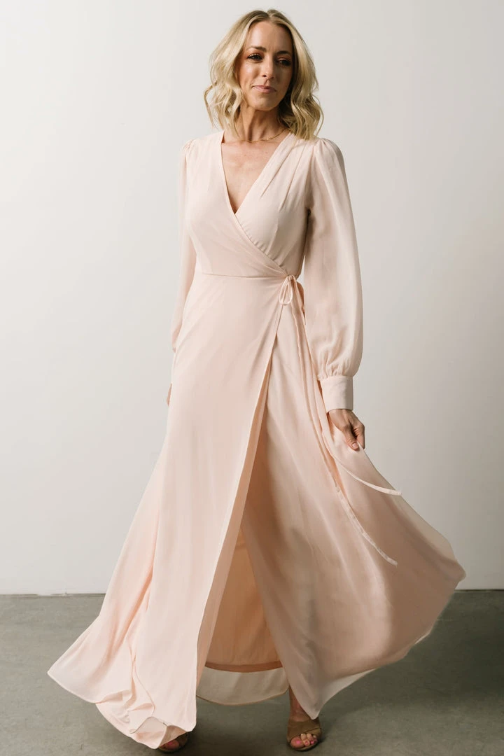 Soi Dresses Kelsey Wrap Dress | Light Peach 3 Soi Dresses Kelsey Wrap Dress | Light Peach