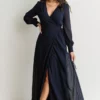 Soi Kelsey Wrap Dress | Navy Dresses