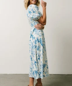 SL Kenna Midi Dress | Blue Floral Print 10 SL Kenna Midi Dress | Blue Floral Print