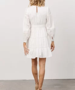 IL Keri Long Sleeve Short Dress | Off White Dresses