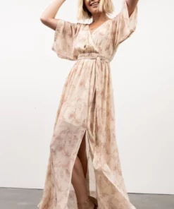 BB Custom Kia Kimono Maxi Dress | Mauve Print Dresses 22 BB Custom Kia Kimono Maxi Dress | Mauve Print Dresses