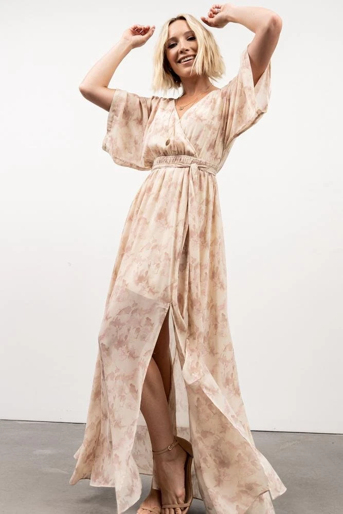 BB Custom Kia Kimono Maxi Dress | Mauve Print Dresses 10 BB Custom Kia Kimono Maxi Dress | Mauve Print Dresses