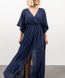 BB Custom Dresses Kia Kimono Maxi Dress | Navy 16 BB Custom Dresses Kia Kimono Maxi Dress | Navy