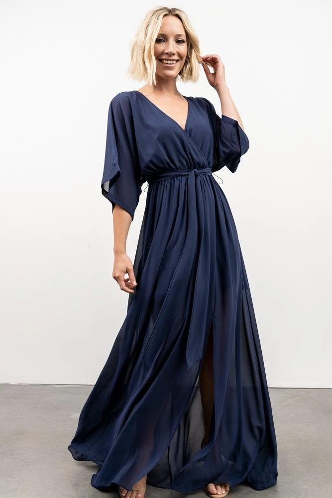 BB Custom Dresses Kia Kimono Maxi Dress | Navy 2 BB Custom Dresses Kia Kimono Maxi Dress | Navy