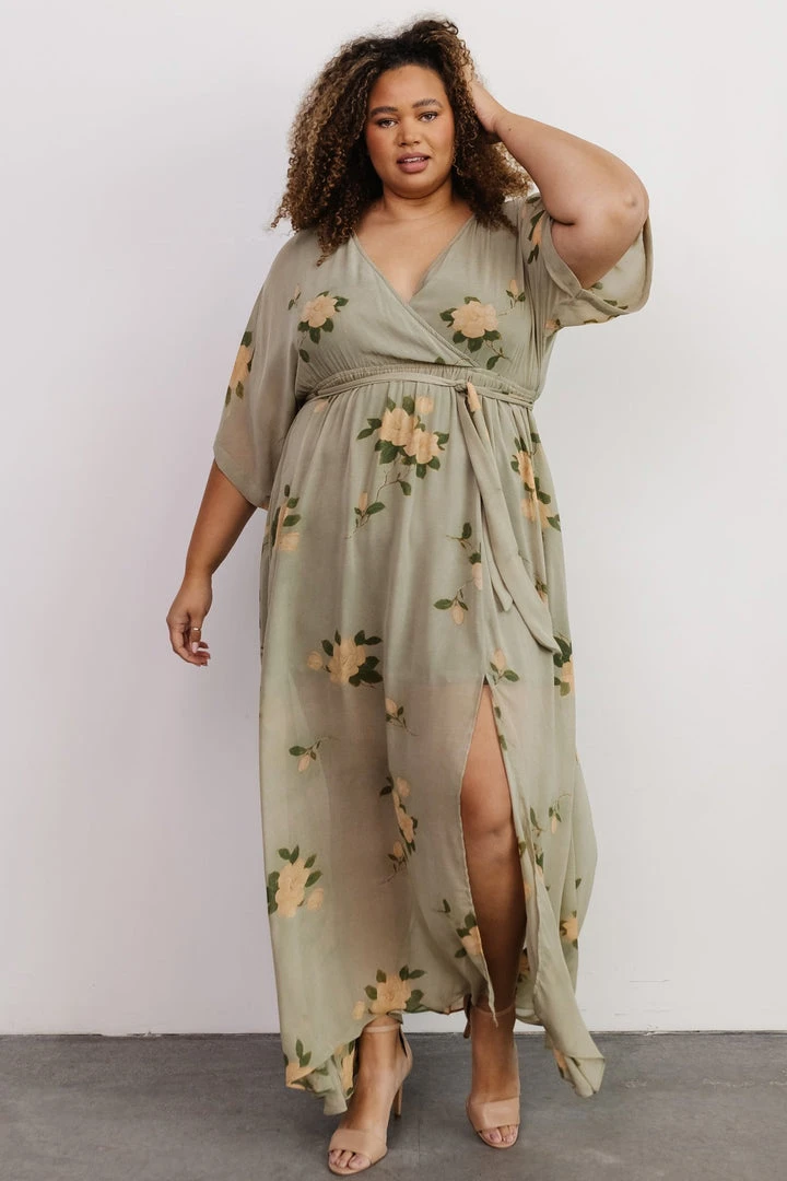 BB Custom Kia Kimono Maxi Dress | Olive Floral 4 BB Custom Kia Kimono Maxi Dress | Olive Floral