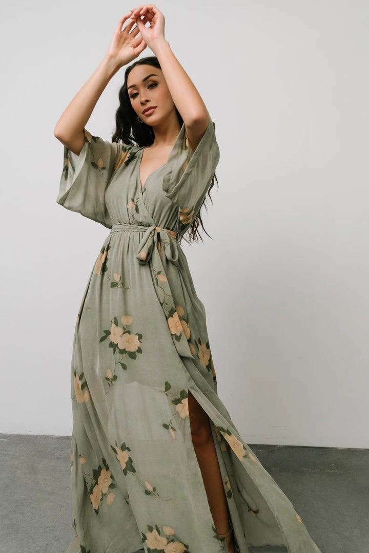 BB Custom Kia Kimono Maxi Dress | Olive Floral 11 BB Custom Kia Kimono Maxi Dress | Olive Floral