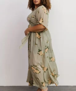 BB Custom Kia Kimono Maxi Dress | Olive Floral 19 BB Custom Kia Kimono Maxi Dress | Olive Floral