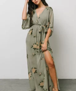 BB Custom Kia Kimono Maxi Dress | Olive Floral 16 BB Custom Kia Kimono Maxi Dress | Olive Floral