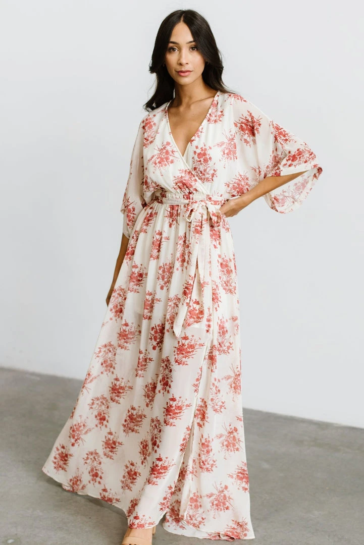 BB Custom Kia Kimono Maxi Dress | Red Floral 1 BB Custom Kia Kimono Maxi Dress | Red Floral