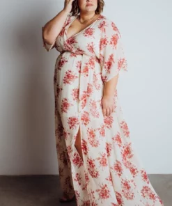 BB Custom Kia Kimono Maxi Dress | Red Floral 24 BB Custom Kia Kimono Maxi Dress | Red Floral