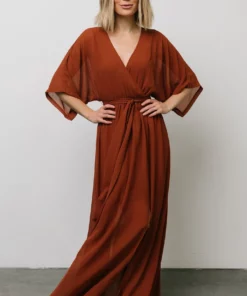 BB Custom Kia Kimono Maxi Dress | Rust Dresses