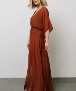 BB Custom Kia Kimono Maxi Dress | Rust Dresses