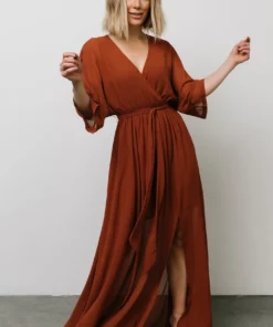 BB Custom Kia Kimono Maxi Dress | Rust Dresses