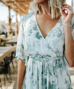 BB Custom Dresses Kia Kimono Maxi Dress | Sage Floral