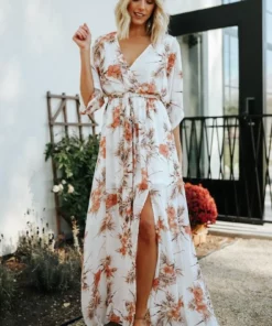 BB Custom Kia Kimono Maxi Dress | Sunset Floral