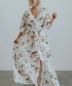 BB Custom Kia Kimono Maxi Dress | White Floral
