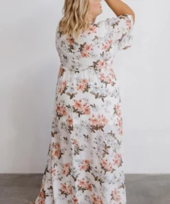 BB Custom Kia Kimono Maxi Dress | White Floral